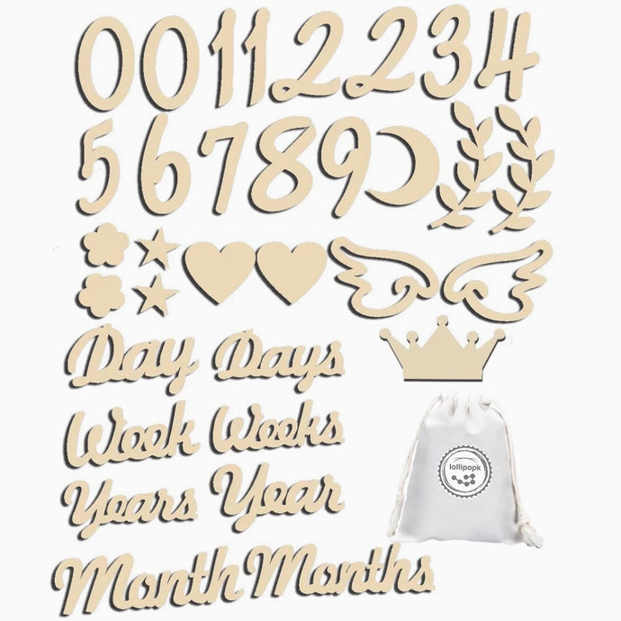 Natural wooden letter banners